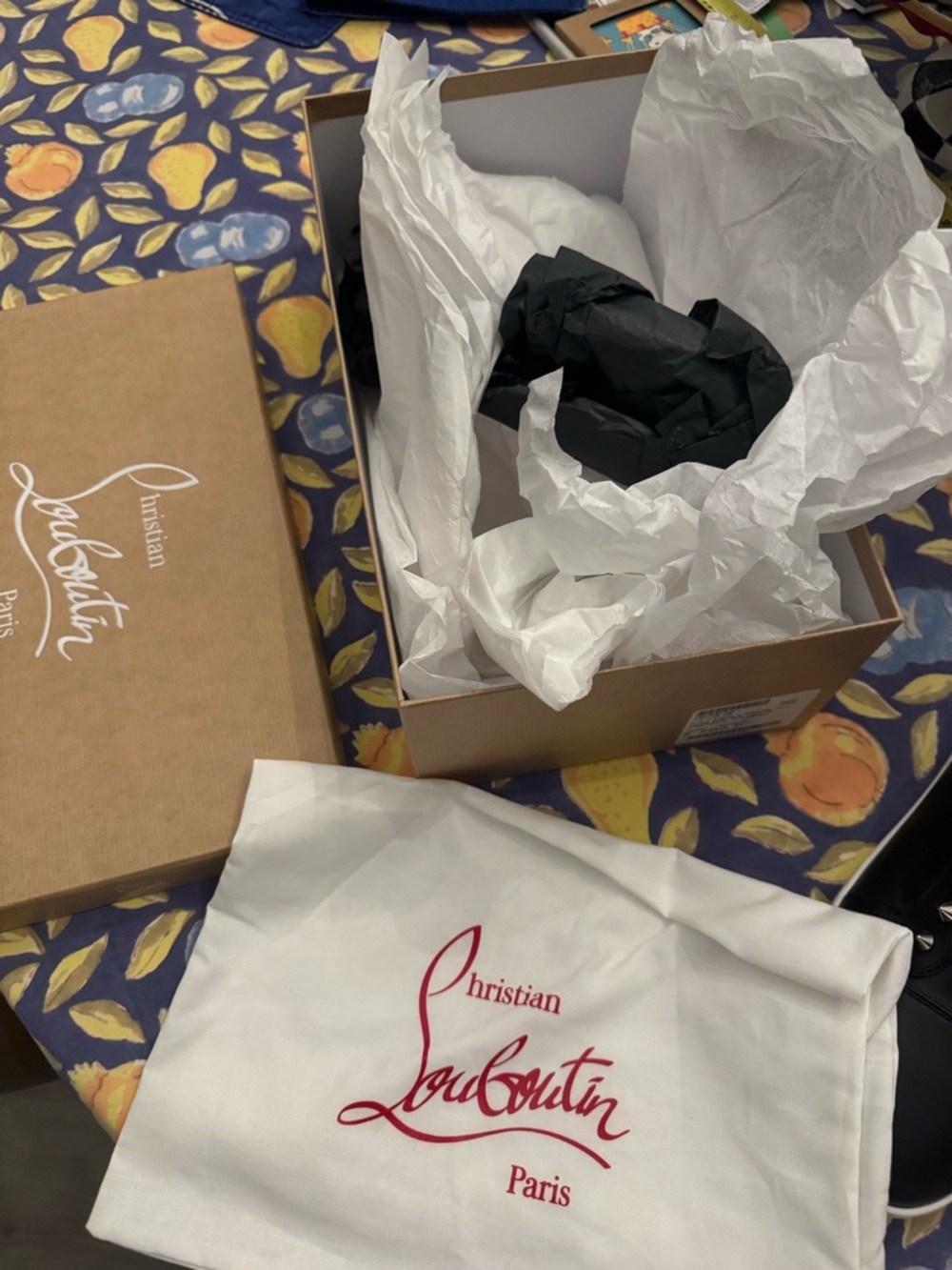 NWT Christian Louboutin Womens Black Leather Spike Slip-On Sneakers 9B - Picture 3 of 12
